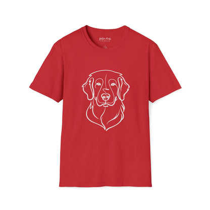 Golden Retriever Portrait Tee | Minimal Dog Art T-Shirt