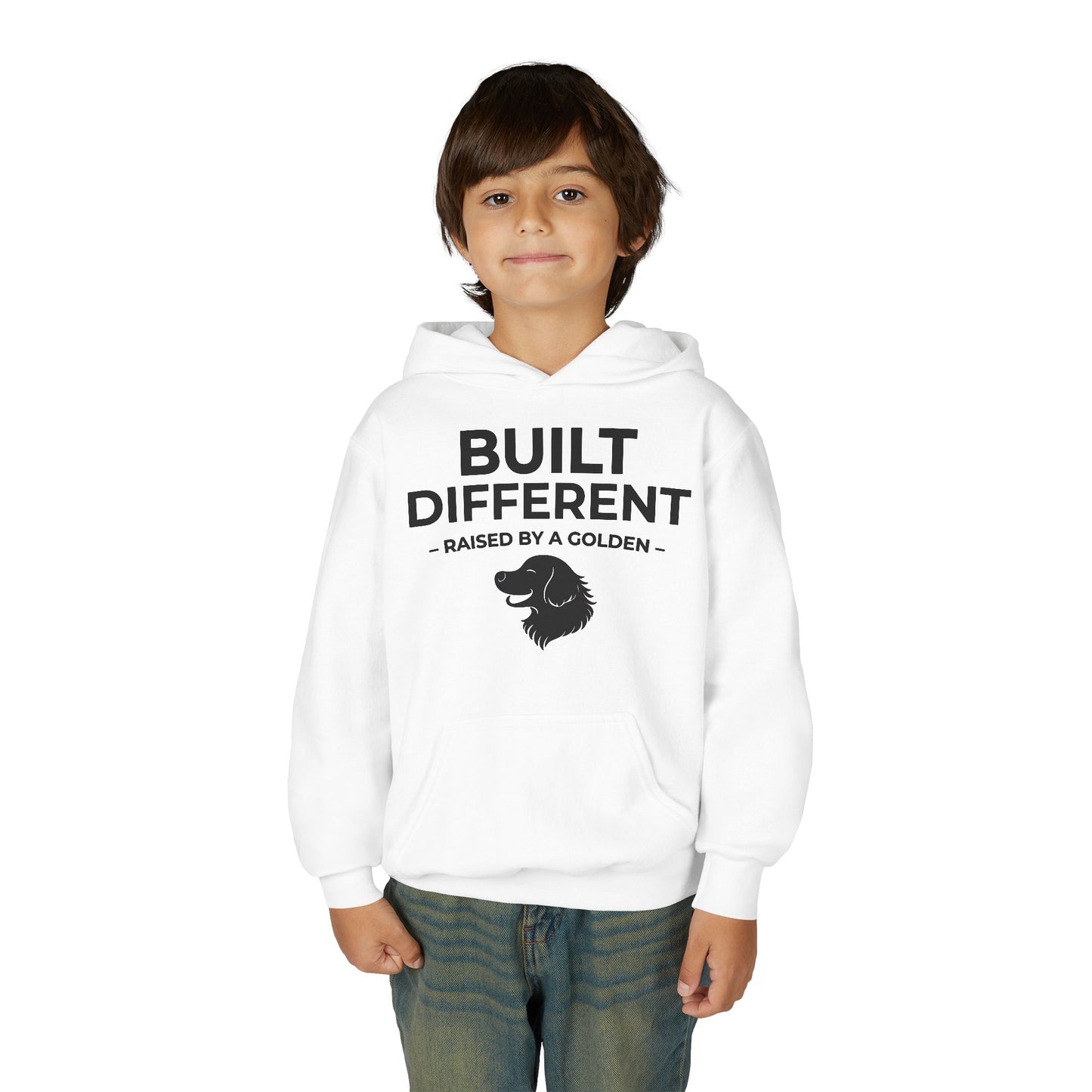 Built Different. Raised by a Golden | Kids Sweatshirt