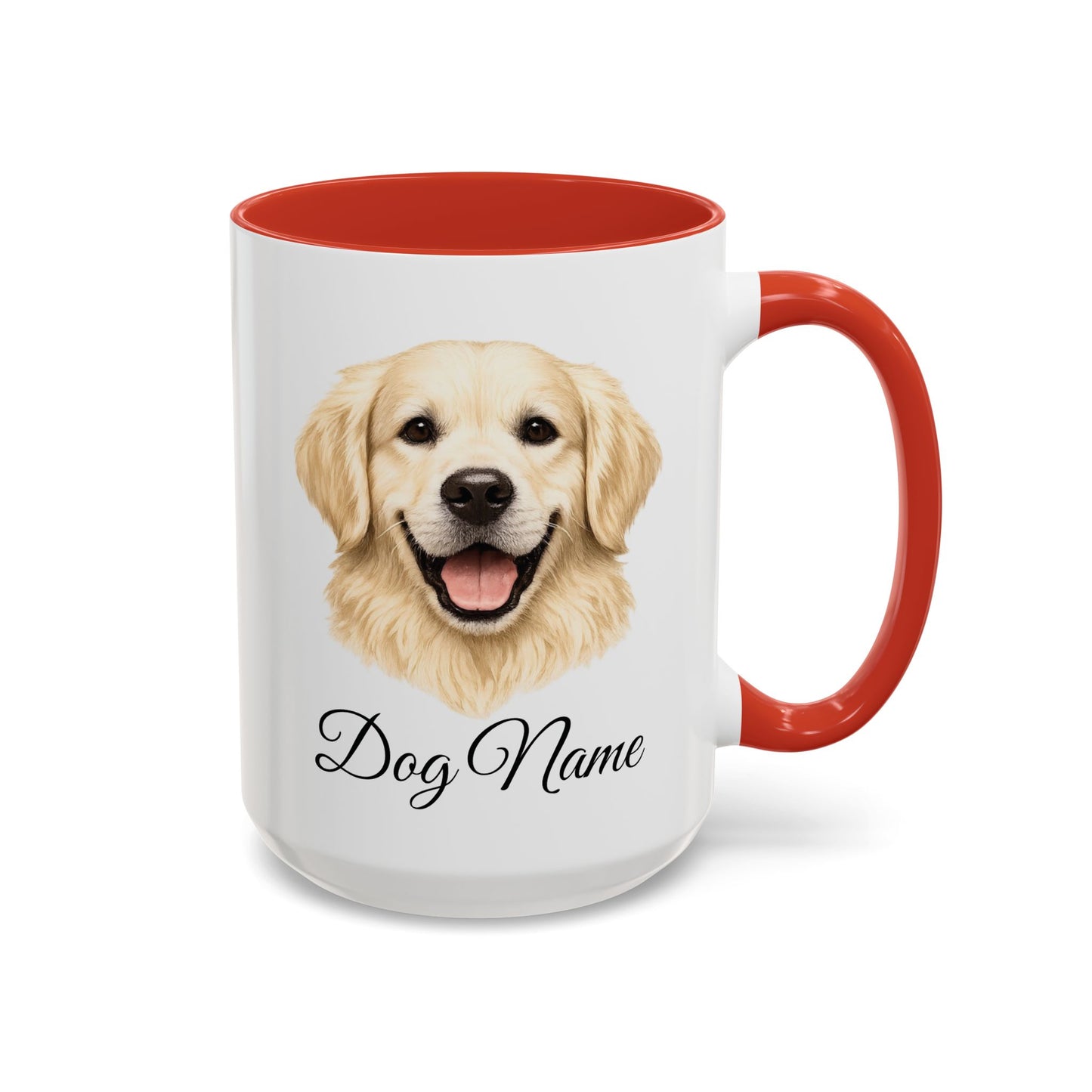 Personalized English Cream Golden Retriever Coffee Mug with Custom Dog Name (11oz & 15oz)
