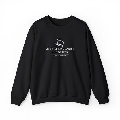 My Guardian Angel Is Golden Crewneck Sweatshirt | Memorial Dog Lover Pullover