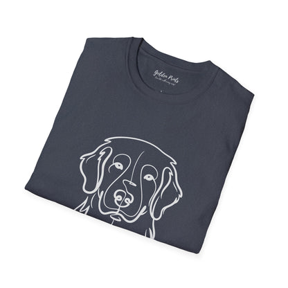 Golden Retriever Portrait Tee | Minimal Dog Art T-Shirt