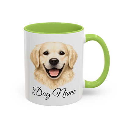 Personalized English Cream Golden Retriever Coffee Mug with Custom Dog Name (11oz & 15oz)