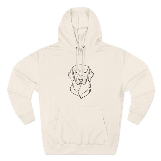 Golden Retriever Line Art Hoodie | Minimalist Three-Panel Pullover Sweatshirt