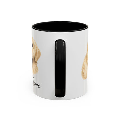 Personalized English Cream Golden Retriever Coffee Mug with Custom Dog Name (11oz & 15oz)