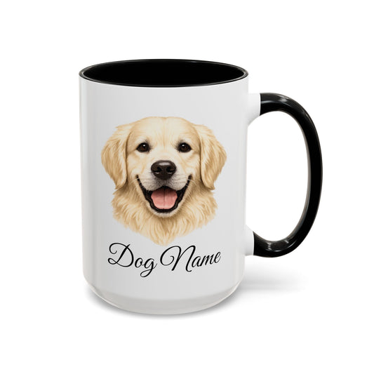 Personalized English Cream Golden Retriever Coffee Mug with Custom Dog Name (11oz & 15oz)