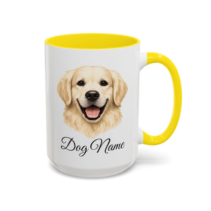 Personalized English Cream Golden Retriever Coffee Mug with Custom Dog Name (11oz & 15oz)