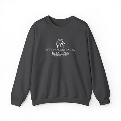 My Guardian Angel Is Golden Crewneck Sweatshirt | Memorial Dog Lover Pullover
