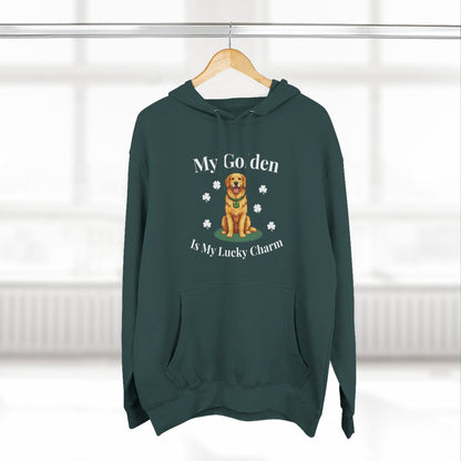 Hoodie — “My Golden Is My Lucky Charm” St. Patrick’s Day Golden Retriever Sweatshirt