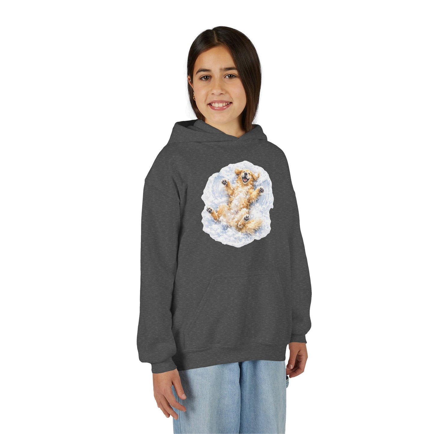 Youth Hoodie | Golden Retriever Snow Angel