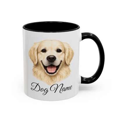 Personalized English Cream Golden Retriever Coffee Mug with Custom Dog Name (11oz & 15oz)