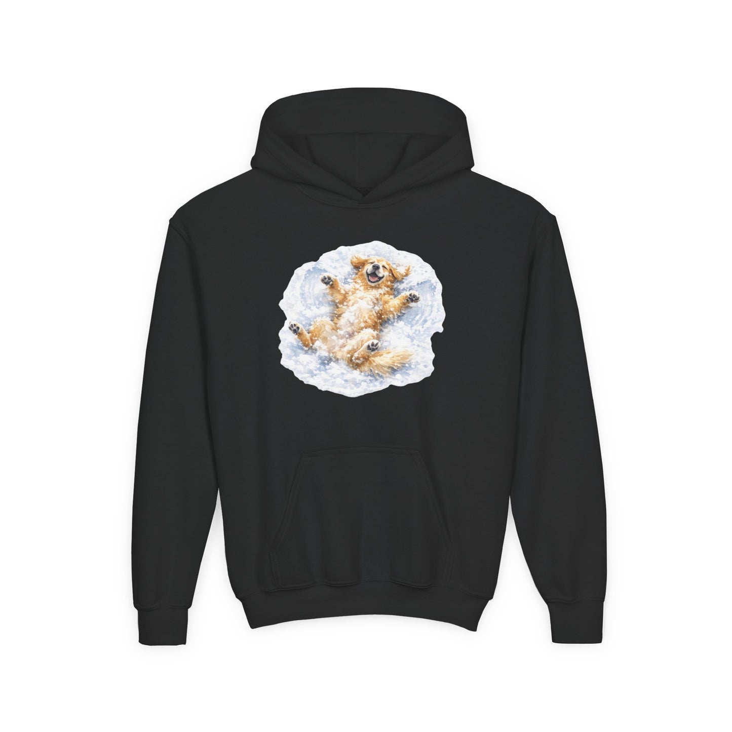 Youth Hoodie | Golden Retriever Snow Angel