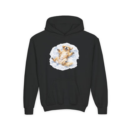 Youth Hoodie | Golden Retriever Snow Angel