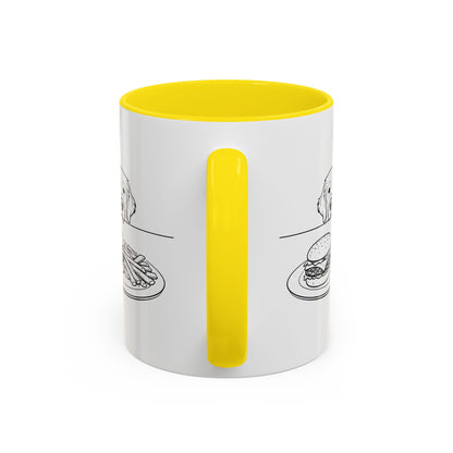 Golden Retriever Burger POV Mug | Dog Begging for Food Coffee Cup (11oz / 15oz)