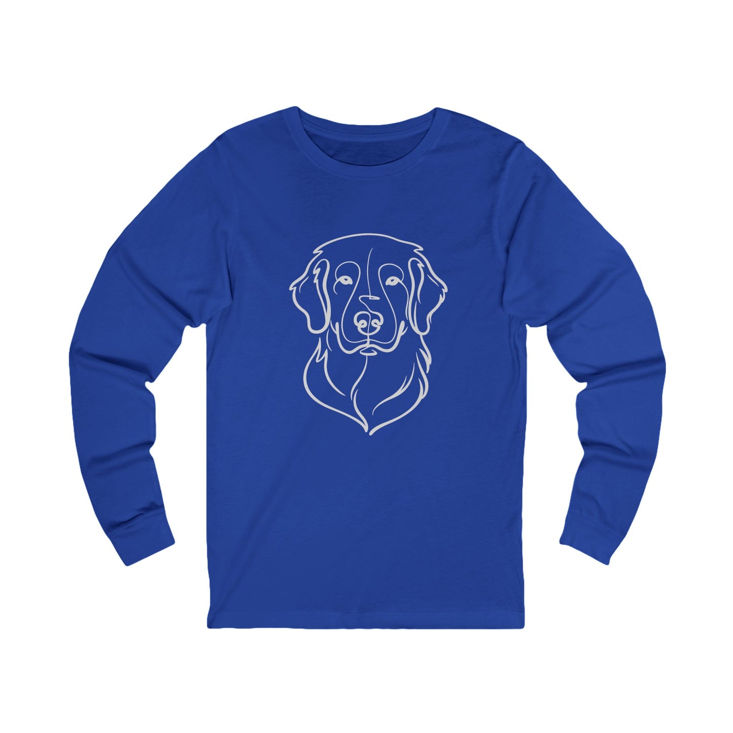 Golden Retriever Outline Long Sleeve Tee | Minimal Line Art Dog Shirt - Golden Retriever Line Art, Dog Line Art