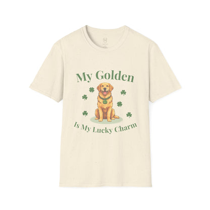 Golden Retriever Tee Shirt - I Love My Golden Retriever, St. Patrick's Day Lucky Charm