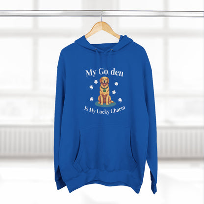 Hoodie — “My Golden Is My Lucky Charm” St. Patrick’s Day Golden Retriever Sweatshirt