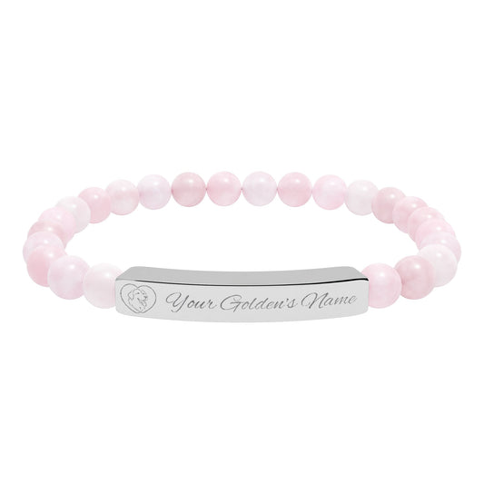 Custom Name Engraved | Stone Stretch Bracelet