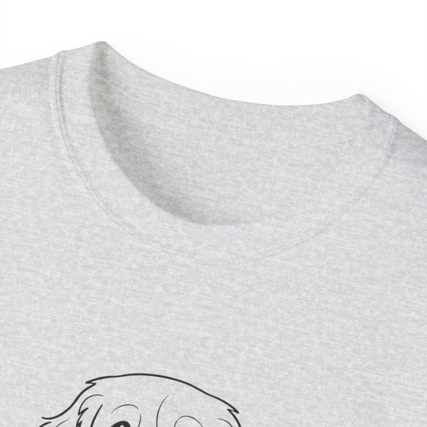 Dog Begging for Burger T-Shirt | Golden Retriever POV Line Art Tee