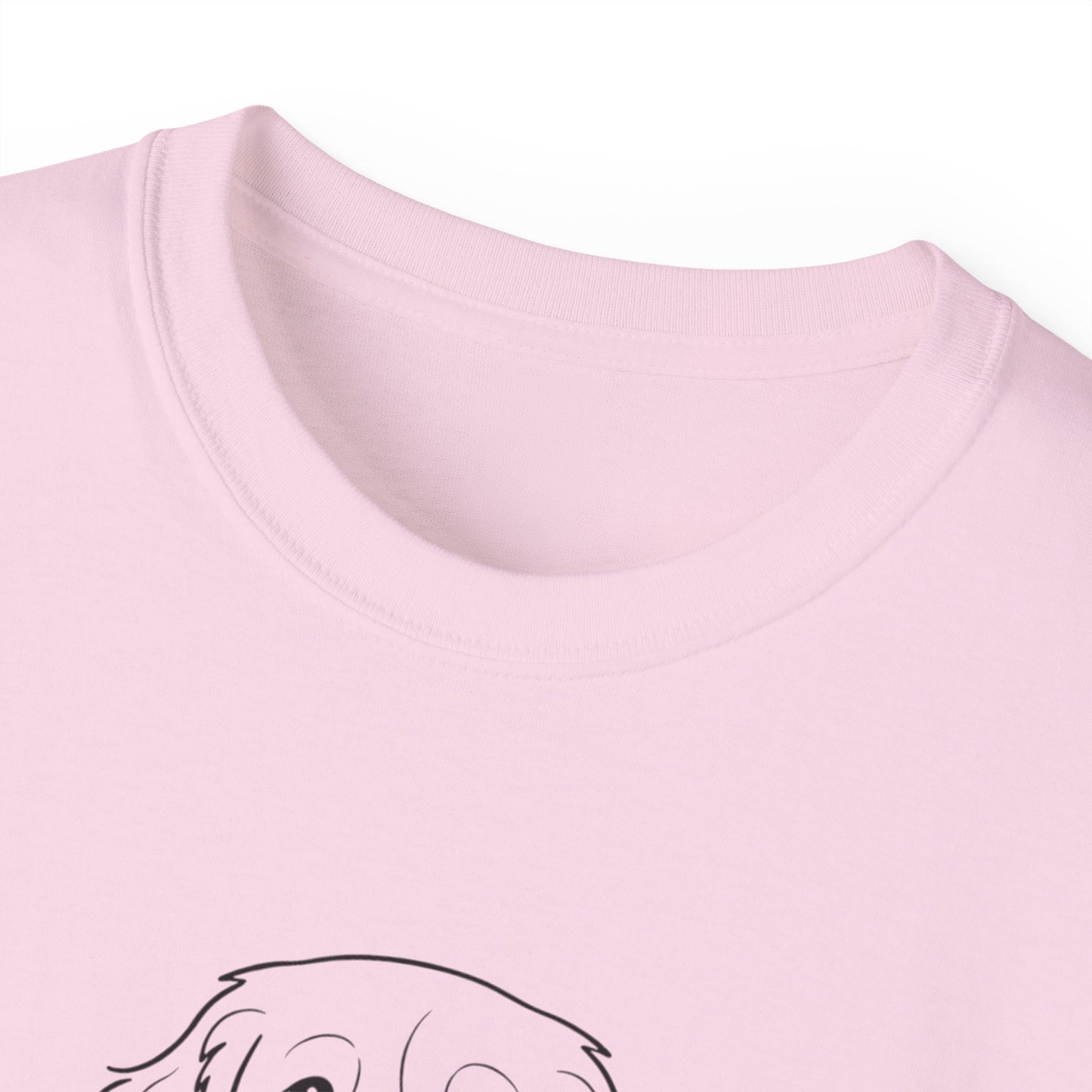 Dog Begging for Burger T-Shirt | Golden Retriever POV Line Art Tee