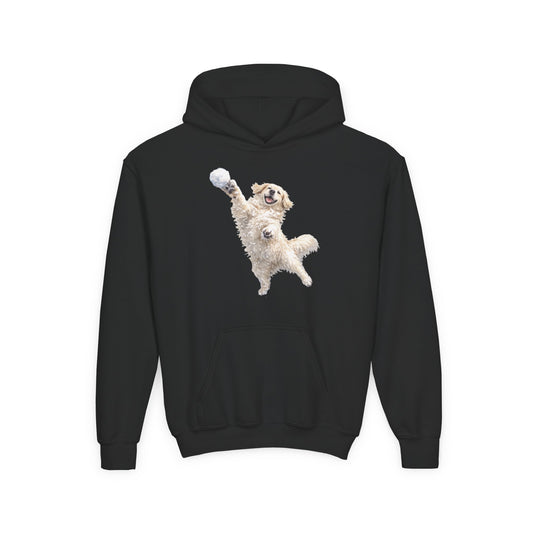 Youth Golden Retriever Hoodie | Playful Puppy Dog Sweatshirt