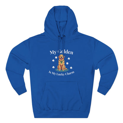 Hoodie — “My Golden Is My Lucky Charm” St. Patrick’s Day Golden Retriever Sweatshirt