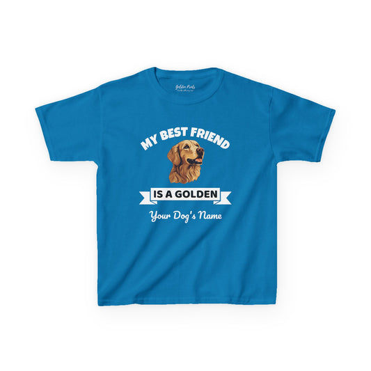 Kids “My Best Friend Is a Golden” Personalized Golden Retriever T-Shirt