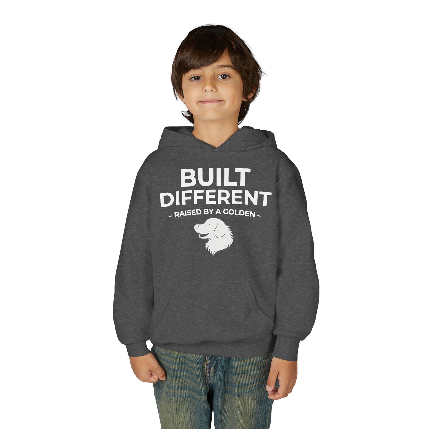Built Different. Raised by a Golden | Kids Sweatshirt