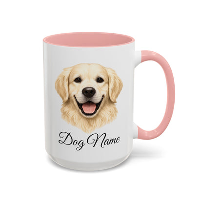Personalized English Cream Golden Retriever Coffee Mug with Custom Dog Name (11oz & 15oz)