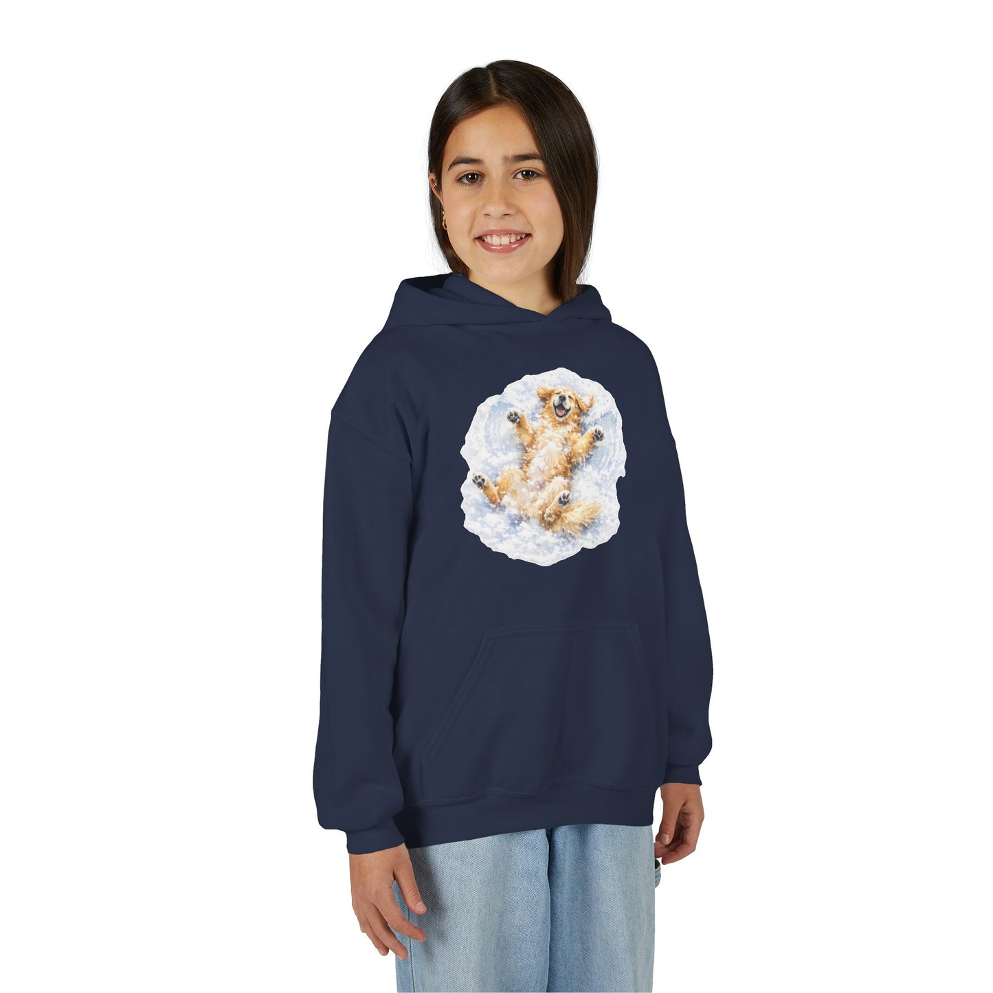 Youth Hoodie | Golden Retriever Snow Angel