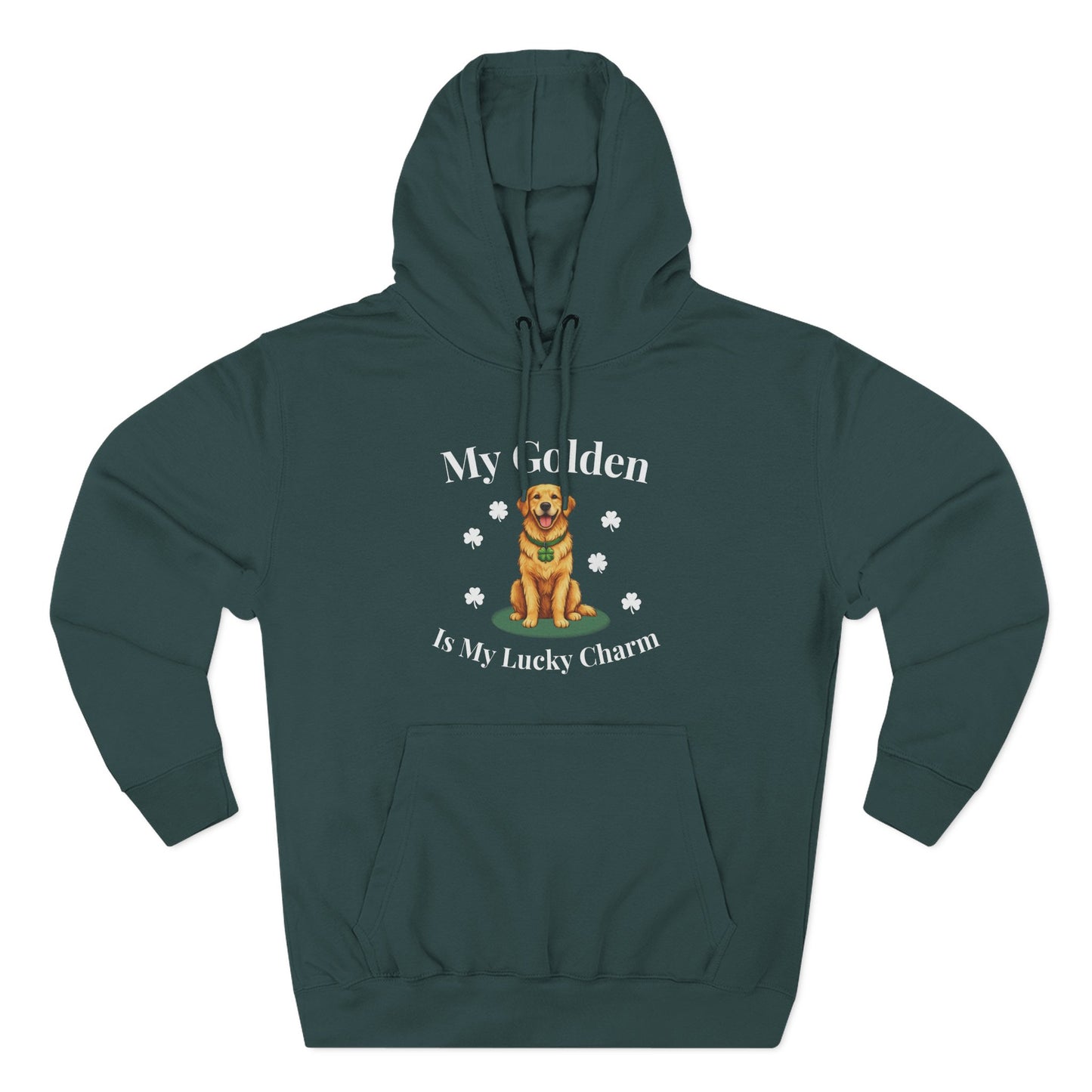 Hoodie — “My Golden Is My Lucky Charm” St. Patrick’s Day Golden Retriever Sweatshirt