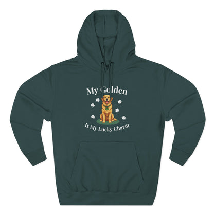 Hoodie — “My Golden Is My Lucky Charm” St. Patrick’s Day Golden Retriever Sweatshirt