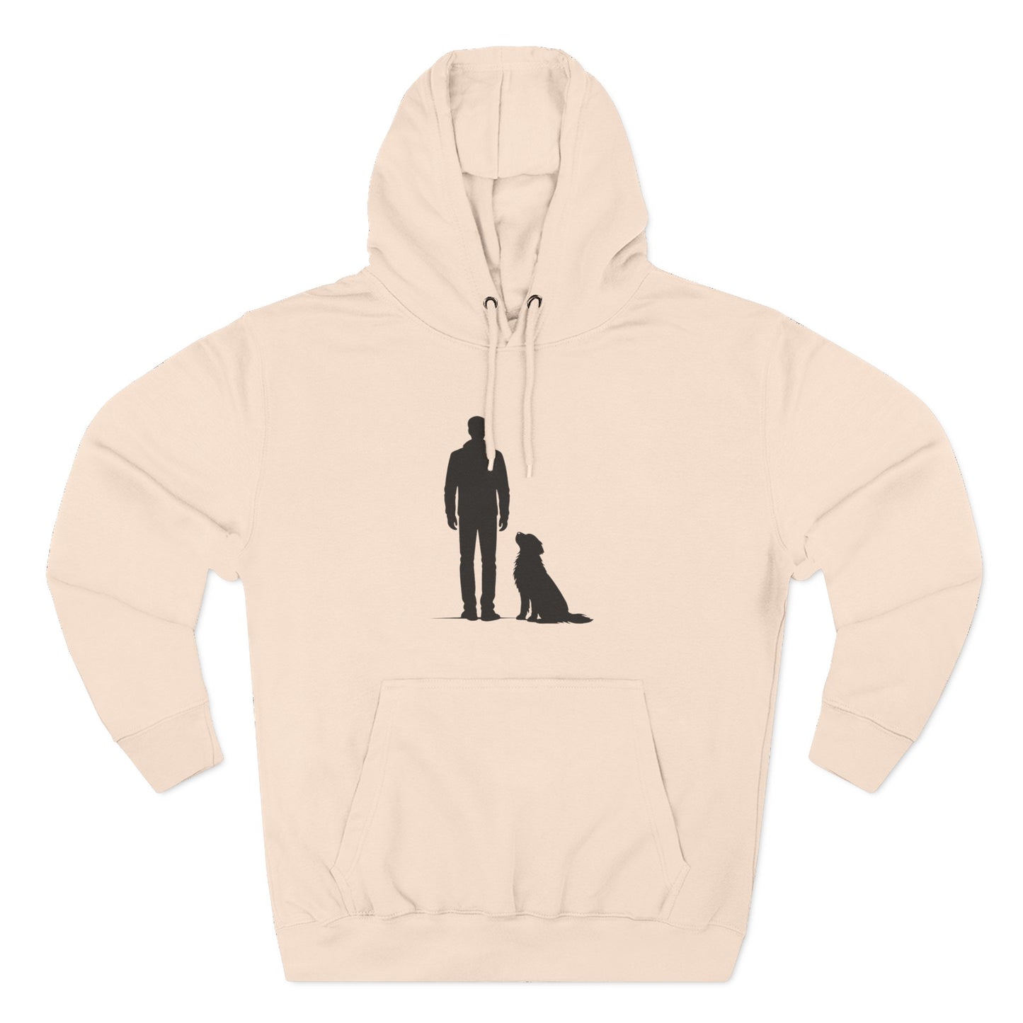 Man and Golden Retriever Silhouette Hoodie | Minimalist Dog Bond Pullover Sweatshirt
