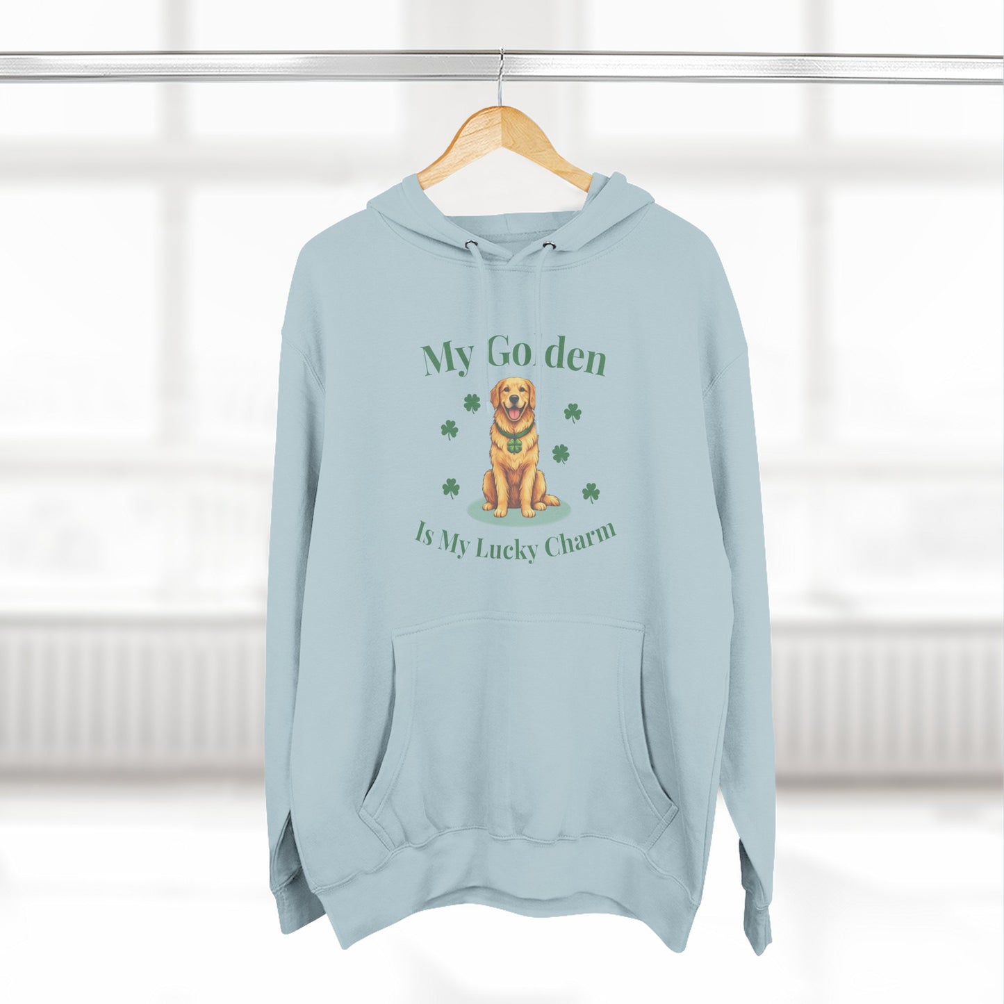 Hoodie — “My Golden Is My Lucky Charm” St. Patrick’s Day Golden Retriever Sweatshirt