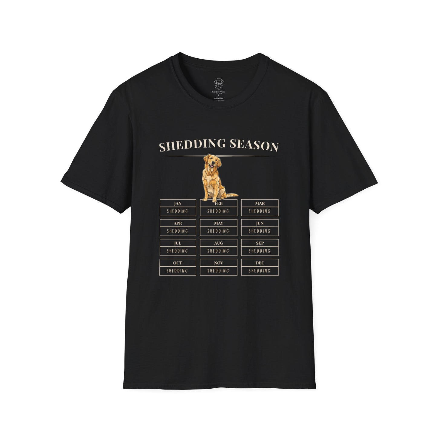 Golden Retriever Shedding Season Calendar Shirt | Funny Dog Hair T-Shirt for Pet Parents