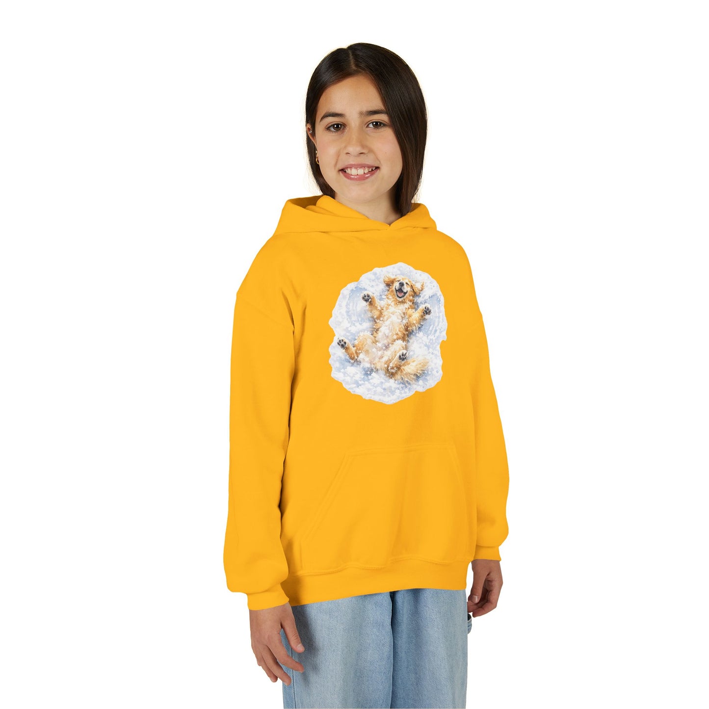 Youth Hoodie | Golden Retriever Snow Angel