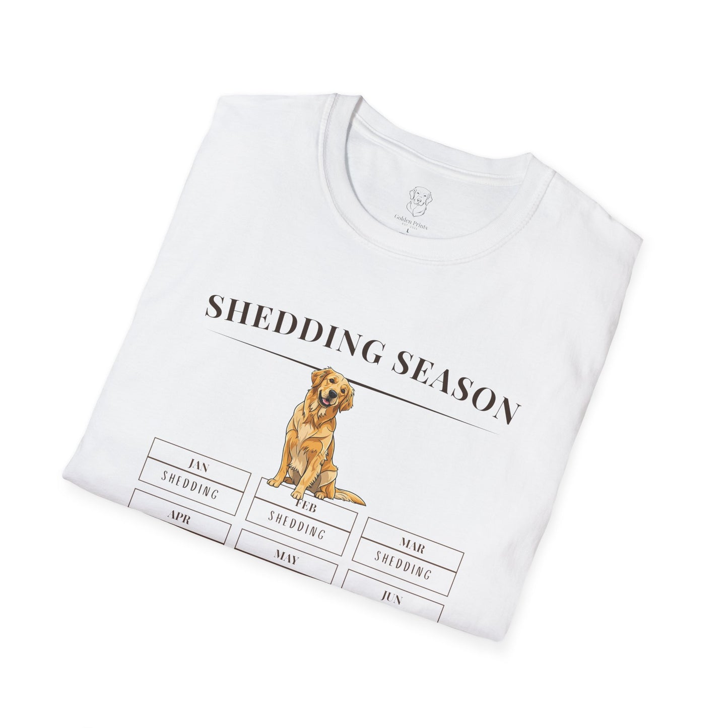 Golden Retriever Shedding Season Calendar Shirt | Funny Dog Hair T-Shirt for Pet Parents