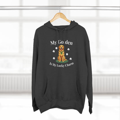 Hoodie — “My Golden Is My Lucky Charm” St. Patrick’s Day Golden Retriever Sweatshirt
