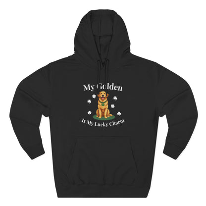 Hoodie — “My Golden Is My Lucky Charm” St. Patrick’s Day Golden Retriever Sweatshirt