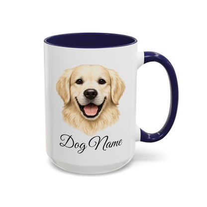 Personalized English Cream Golden Retriever Coffee Mug with Custom Dog Name (11oz & 15oz)