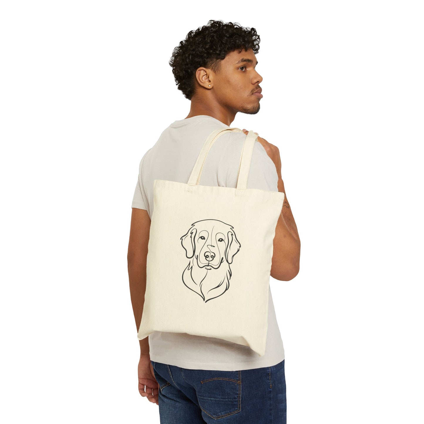 Golden Retriever Tote Bag | Minimal Canvas Dog Tote