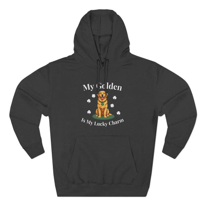 Hoodie — “My Golden Is My Lucky Charm” St. Patrick’s Day Golden Retriever Sweatshirt