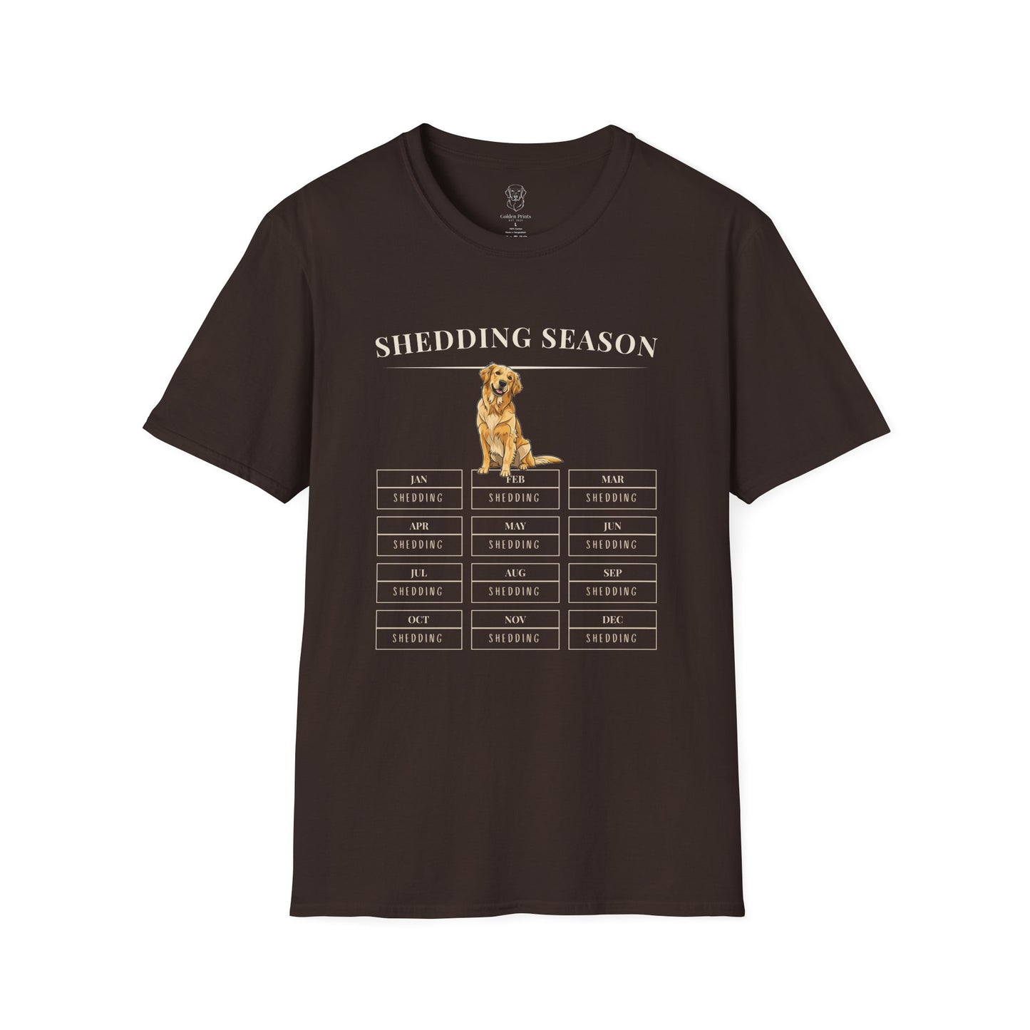 Golden Retriever Shedding Season Calendar Shirt | Funny Dog Hair T-Shirt for Pet Parents