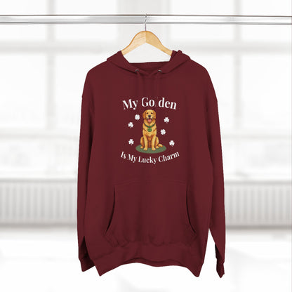 Hoodie — “My Golden Is My Lucky Charm” St. Patrick’s Day Golden Retriever Sweatshirt