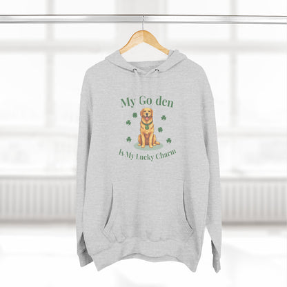 Hoodie — “My Golden Is My Lucky Charm” St. Patrick’s Day Golden Retriever Sweatshirt