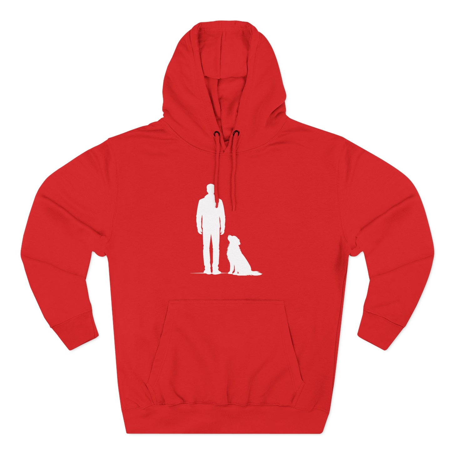 Man and Golden Retriever Silhouette Hoodie | Minimalist Dog Bond Pullover Sweatshirt