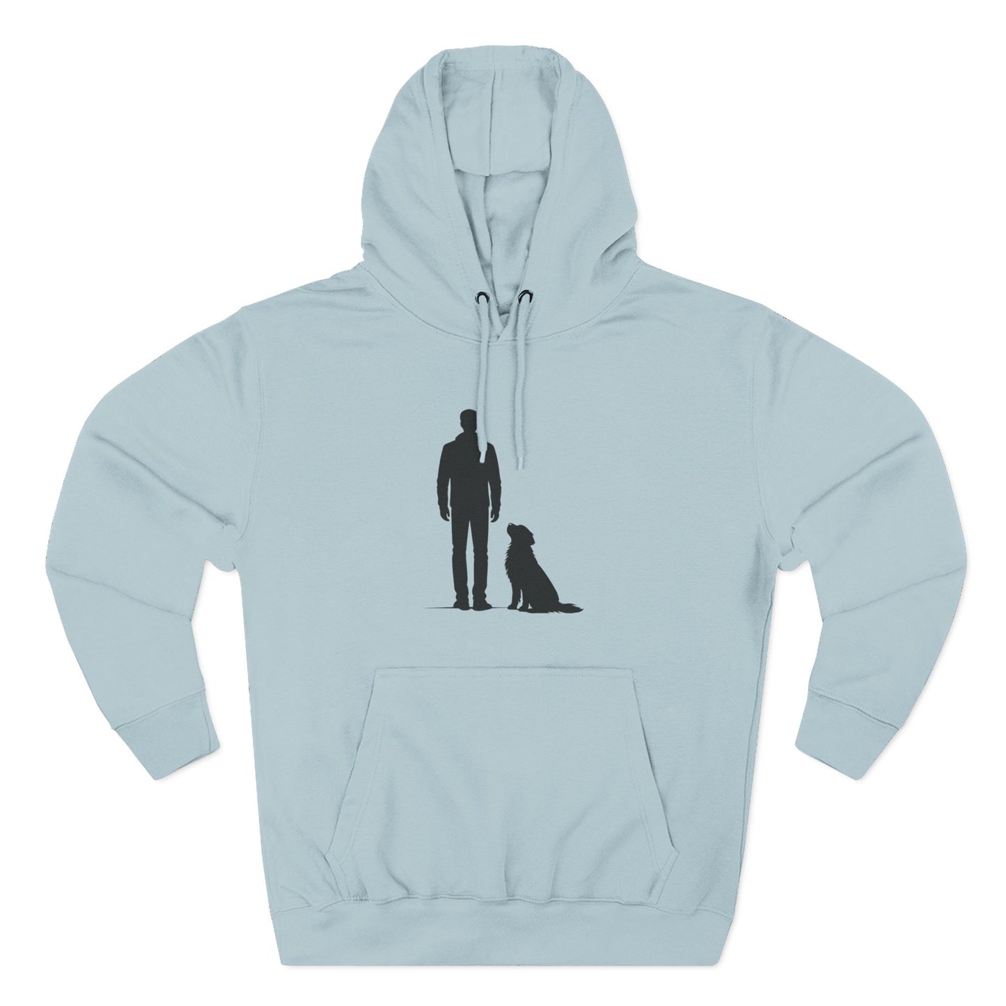 Man and Golden Retriever Silhouette Hoodie | Minimalist Dog Bond Pullover Sweatshirt