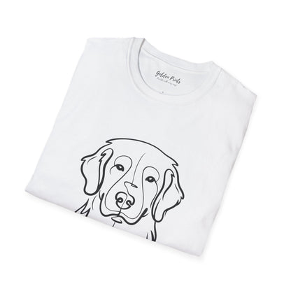 Golden Retriever Portrait Tee | Minimal Dog Art T-Shirt
