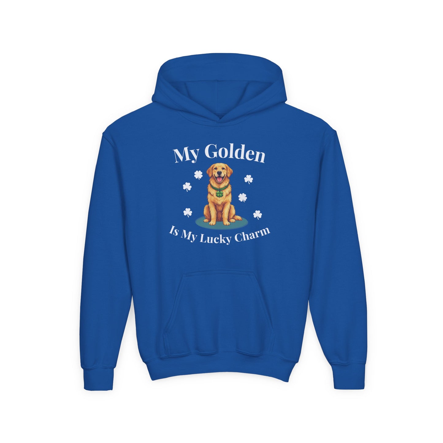 Youth Hoodie — “My Golden Is My Lucky Charm” St. Patrick’s Day Golden Retriever Sweatshirt