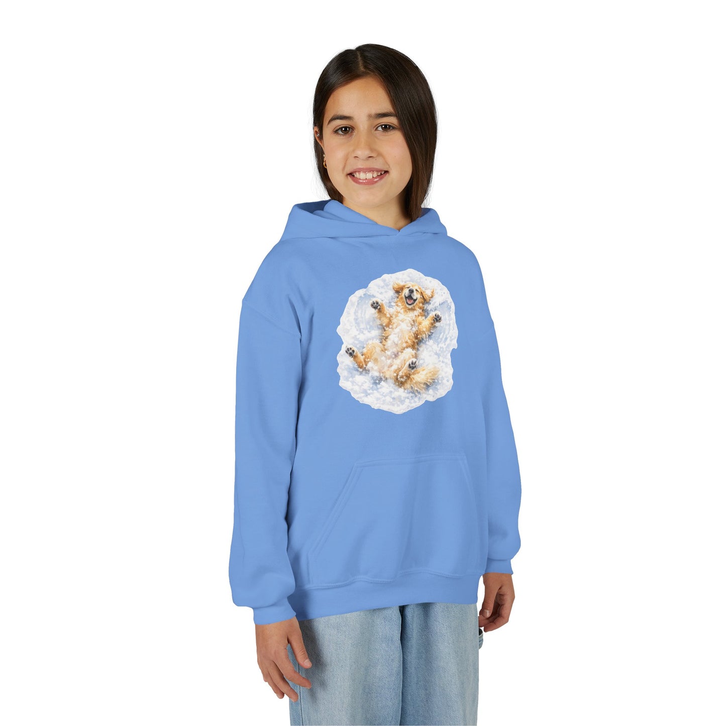 Youth Hoodie | Golden Retriever Snow Angel