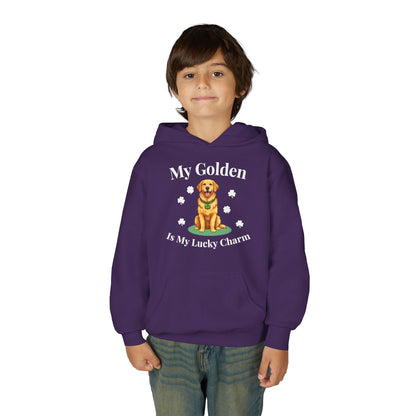Youth Hoodie — “My Golden Is My Lucky Charm” St. Patrick’s Day Golden Retriever Sweatshirt